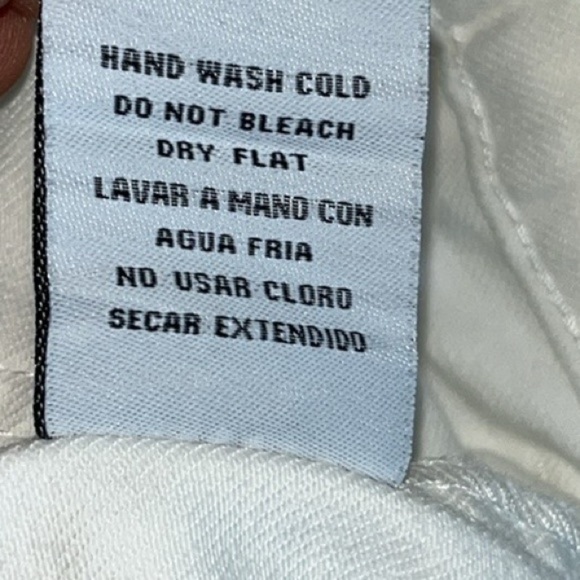 🆕 EASEL Love Stitch White Denim Patchwork Frayed Edge Shorts Cotton Size Small - Picture 12 of 13